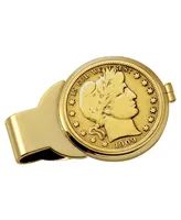 Men's American Coin Treasures Gold-Layered Silver Barber Half Dollar Coin Money Clip