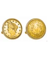 American Coin Treasures Gold-Layered 1883 First-Year-Of-Issue Liberty Nickel Bezel Coin Cuff Links