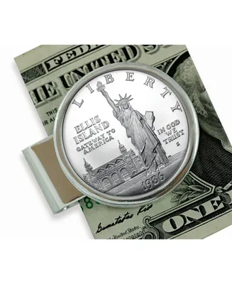 Men's American Coin Treasures 1986 Statue of Liberty Silver Dollar Sterling Silver Coin Money Clip