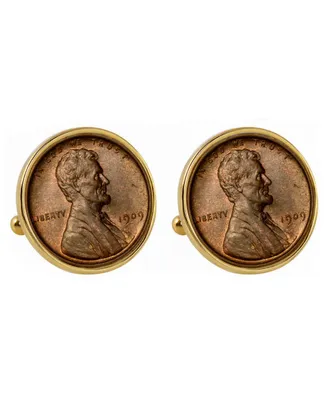 American Coin Treasures 1909 First-Year-Of-Issue Lincoln Penny Bezel Coin Cuff Links