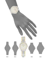 Anne Klein Women's Two-Tone Stainless Steel Stretch Bracelet Watch 34mm