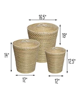 Honey Can Do Set of 3 Nesting Seagrass Snake Charmer's Baskets