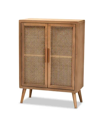 Furniture Alina Mid-Century Modern Finished 2 Door Accent Storage Cabinet