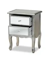 Furniture Catrina Modern Victorian Mirrored Nightstand