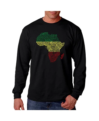 La Pop Art Men's Word - Countries Africa Long Sleeve T-Shirt