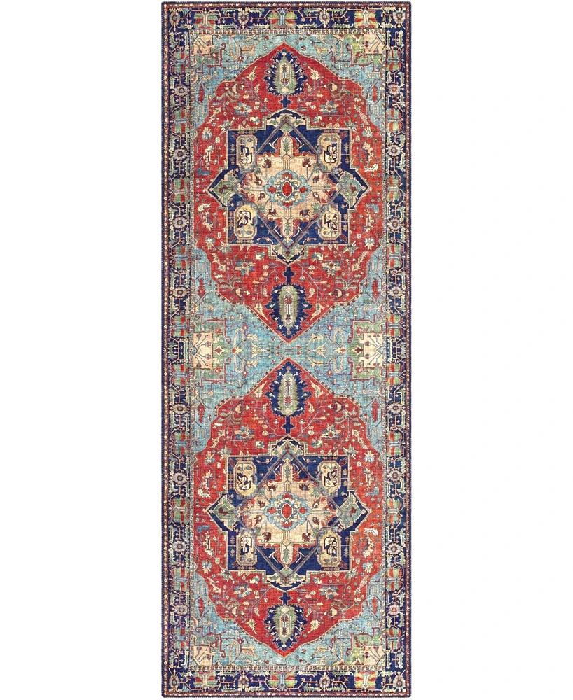 Livabliss Iris Irs-2308 Red 2'6" x 7'6" Runner Area Rug