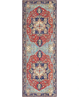 Livabliss Iris Irs-2308 Red 2'6" x 7'6" Runner Area Rug