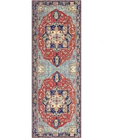 Livabliss Iris Irs-2308 Red 2'6" x 7'6" Runner Area Rug