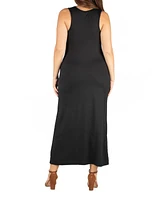 24seven Comfort Apparel Plus Racerback Maxi Dress