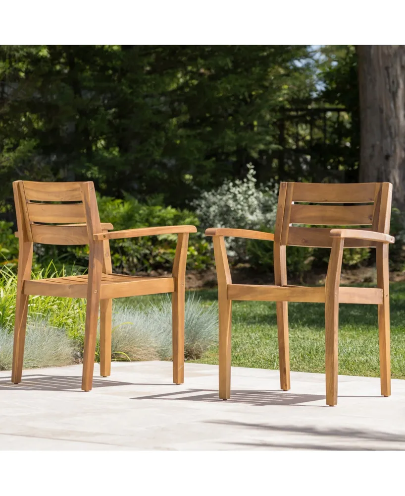 Noble House Stamford Outdoor Dining Chairs, Set of 2