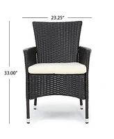 Noble House Malaga Outdoor 3 Piece Bistro Set with Cushions