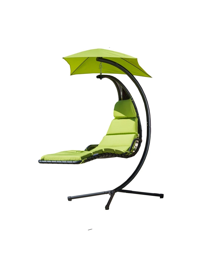 Noble House Piiholo Outdoor Hanging Chair with Cushions