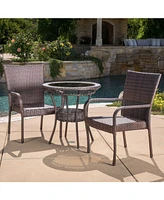 Noble House Malone Outdoor 3 Piece Bistro Set