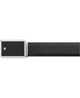 Montblanc Men's Rectangular Framed Black Saffiano Printed Leather & Stainless Steel Plate Buckle Belt 114421