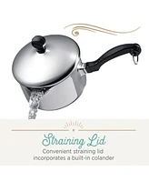 Farberware Classic Stainless Steel 1-Qt. Straining Saucepan & Lid