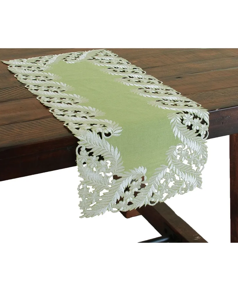 Xia Home Fashions Laurel Embroidered Cutwork Mini Spring Table Runner, 12" x 28"