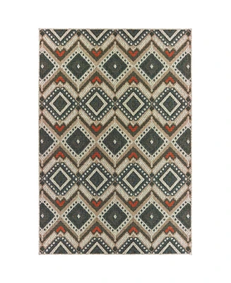 Oriental Weavers Latitude 002X3 Gray 5'3" x 7'3" Outdoor Area Rug