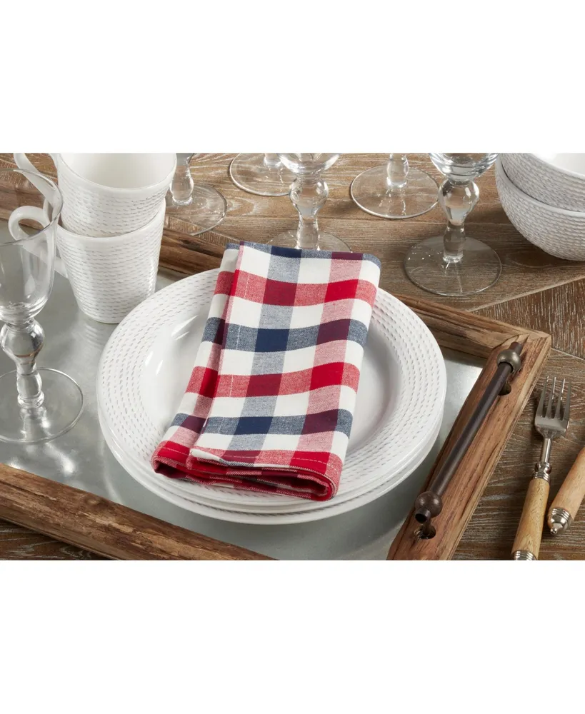 Saro Lifestyle Gingham Check Napkin Set of 4