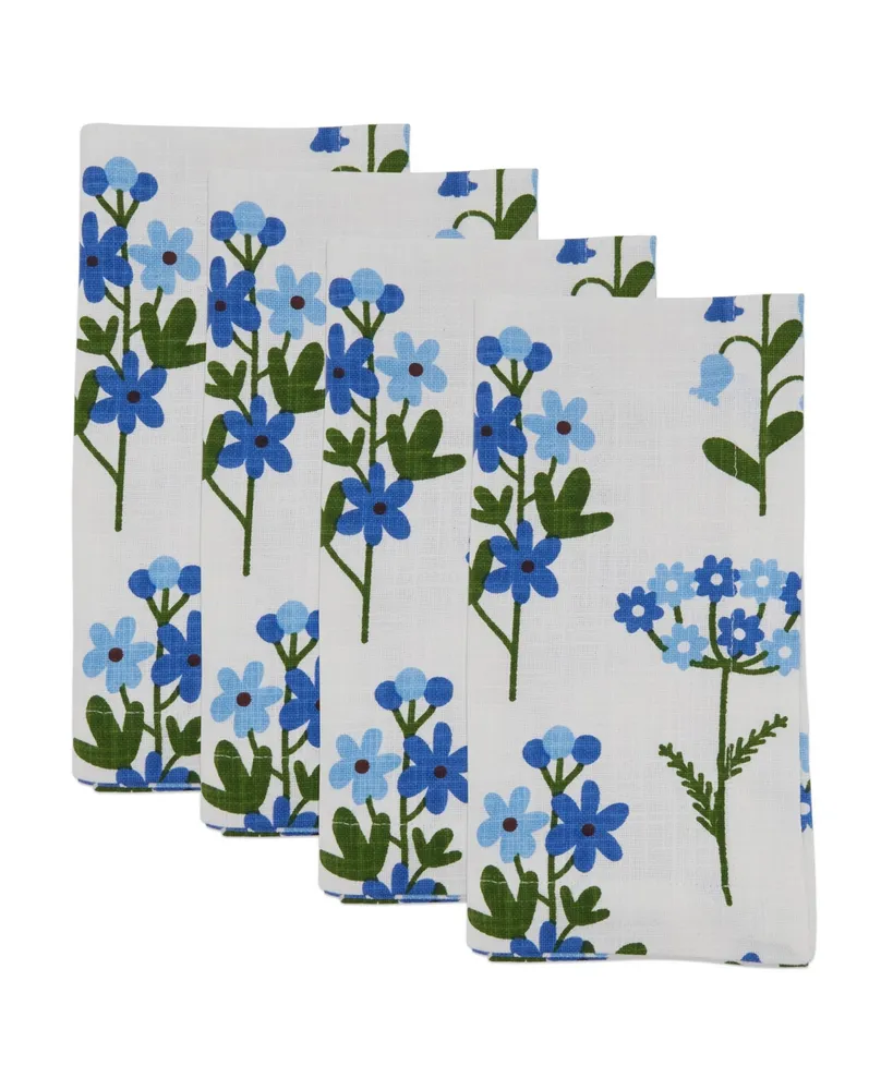 Saro Lifestyle Floral Napkin Set of 4