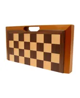 Trademark Games Deluxe Wooden 3-In-1 Chess, Backgammon Checker Set