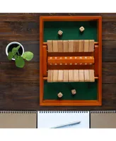 Hey Play Shut The Box Game - Classic Number Wooden Set With Dice Included-Old Fashioned