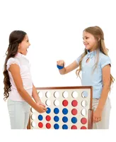 Hey Play 4-In-a-Row - Giant Classic Wooden Game For Indoor And Outdoor Play, 2 Player Strategy And Skill Fun Backyard Lawn Toy For Kids And Adults