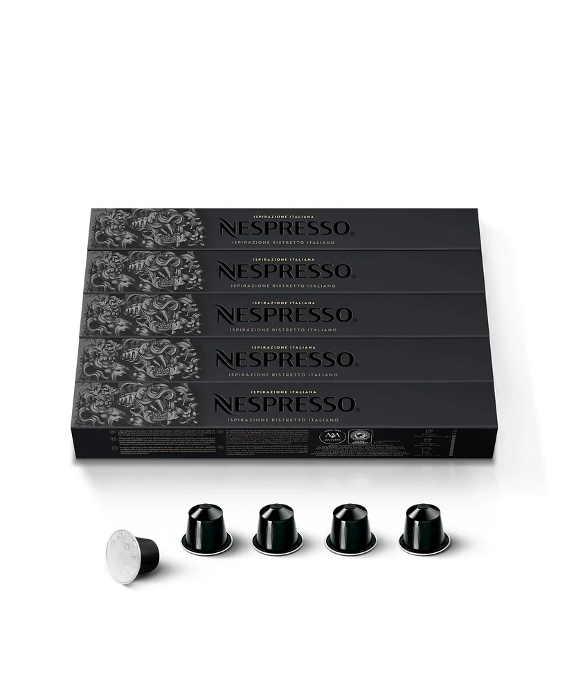 Nespresso Capsules OriginalLine, Ristretto, Dark Roast Espresso Coffee, 50