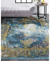 Feizy Keats R3471 Turquoise 7'10" x 11'" Area Rug