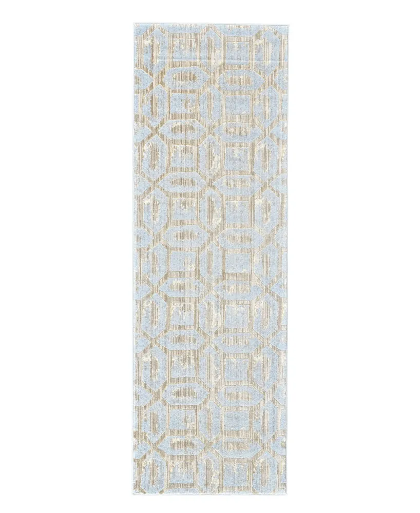 Feizy Milton R3472 White 2'7" x 8' Runner Rug