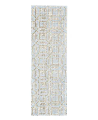 Feizy Milton R3472 White 2'7" x 8' Runner Rug