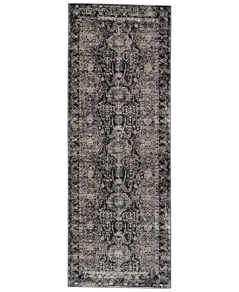 Feizy Prasad R3680 Charcoal 2'10" x 7'10" Runner Rug