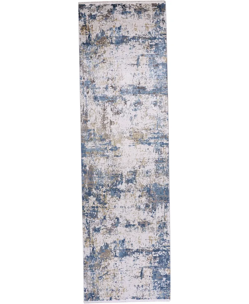 Feizy Cadiz R3891 Blue 3'1" x 10' Runner Rug