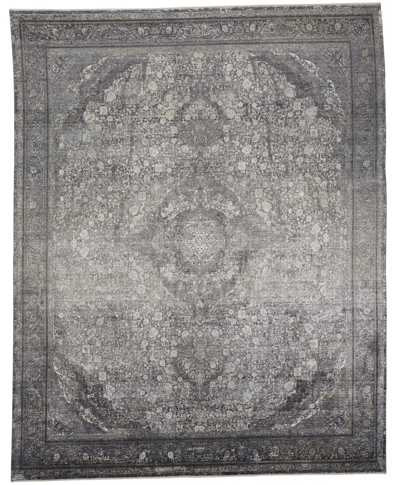 Feizy Sarrant R3967 Charcoal 2' x 3' Area Rug