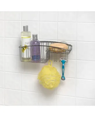 Spectrum Contempo Suction Shower Basket with Hooks