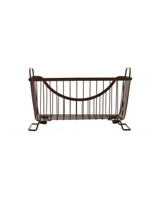 Spectrum Diversified Ashley Stackable Wire Basket with Raised Feet and Looped Handles, Small