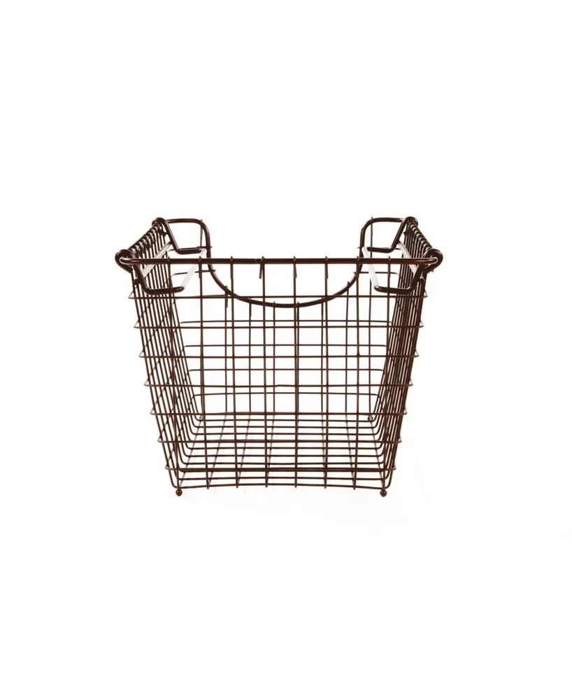 Spectrum Diversified Vintage Wall Mount Storage Basket Large Bronze