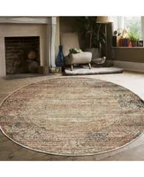 Km Home Silvano Sil- Beige 5'3" x 5'3" Round Rug