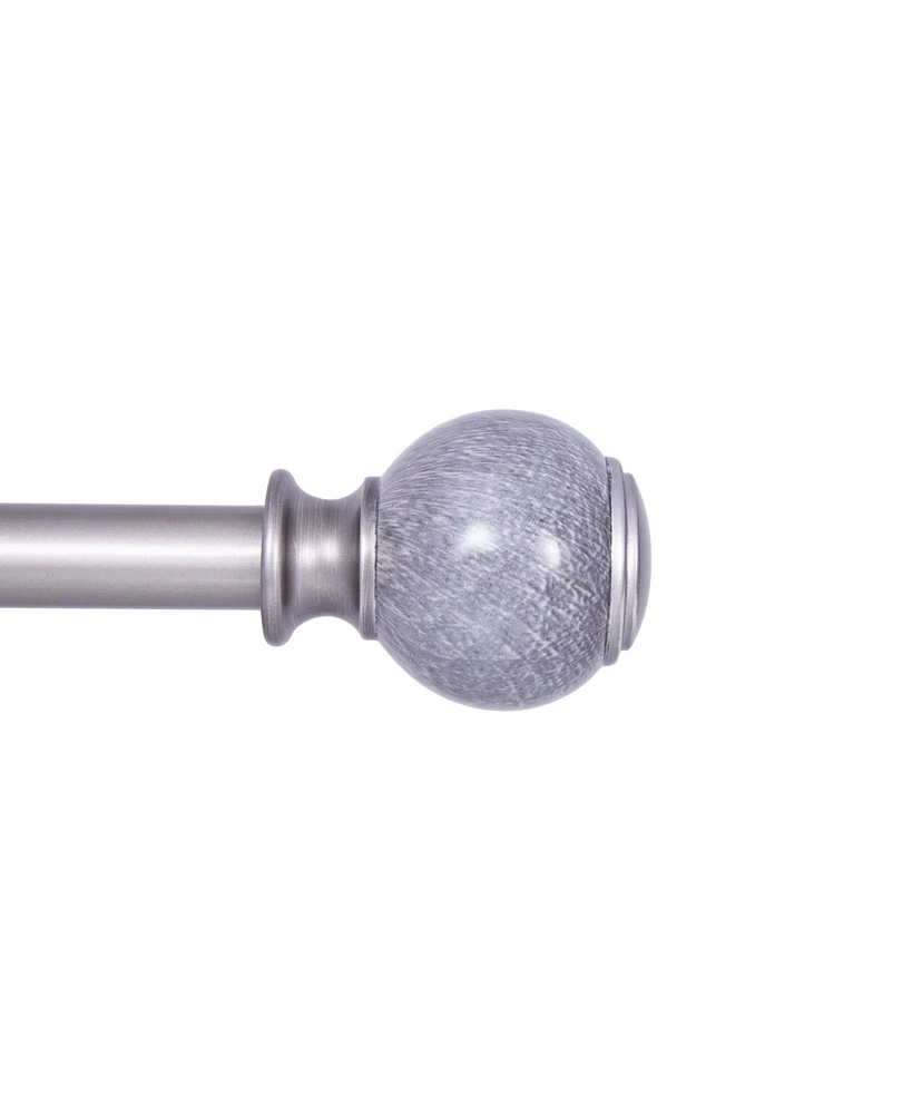 Kenney Noah 1" Premium Decorative Window Curtain Rod 36-66" Pewter