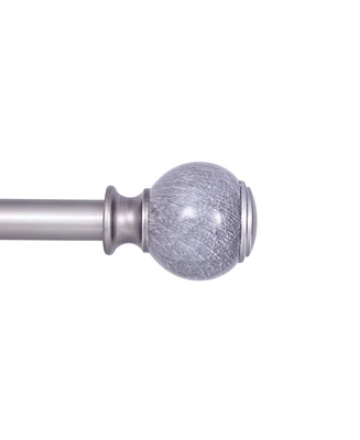 Kenney Noah 1" Premium Decorative Window Curtain Rod 36-66" Pewter