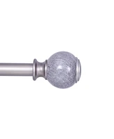 Kenney Noah 1" Premium Decorative Window Curtain Rod 36-66" Pewter