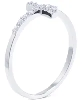 Giani Bernini Cubic Zirconia East-West Cross Ring Sterling Silver, Created for Macy's