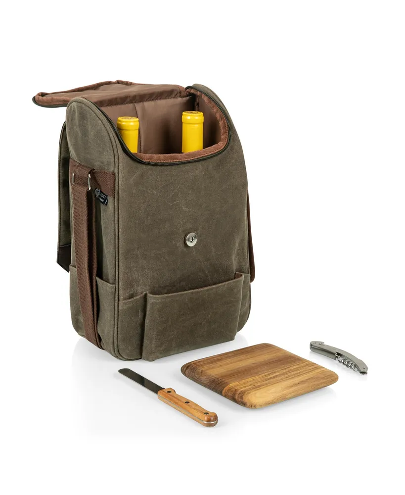 Legacy by Picnic Time 2 Bottle Insulated Wine & Cheese Cooler with Cheese Board, Knife & Corkscrew