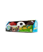 Toysmith Get Outside Go Pro-Ball Set, Pack of Soccer Ball, Football and 5-Inch Basketball