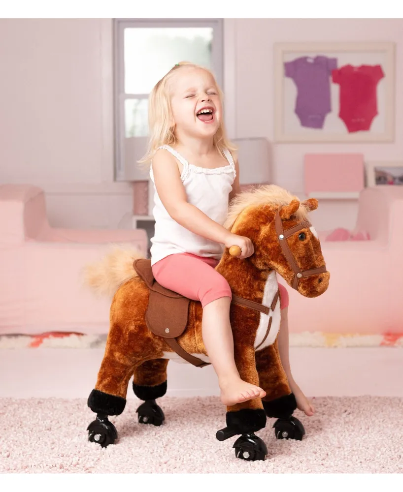 Ponyland Brown Plush Action Pony Giddy-Up Walking Horse with Sound