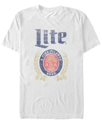 Fifth Sun Men's Miller Lite Distressed A Fine Pilsner Logo Short Sleeve T-shirt