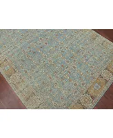 Amer Rugs Eternal Ete-27 Teal/ Gold 2'7" x 7'6" Runner Rug