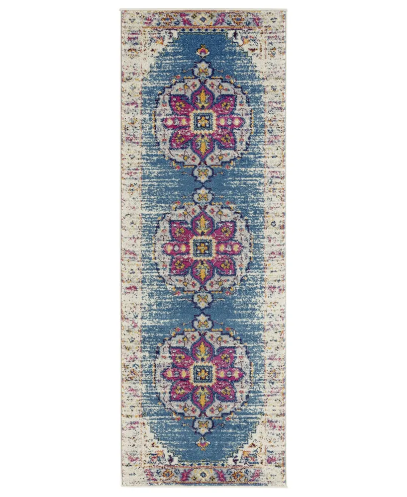 Closeout! Amer Rugs Manhattan Man-15 Turquoise 2'6" x 7'6" Runner Rug