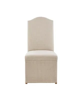 Madison Park Foster Farmhouse Upholstered High Back Dining Chairs with Skirts. Set of 2