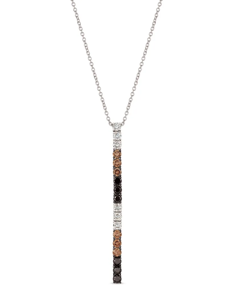 Le Vian Chocolate Layer Cake Blackberry Diamonds, Chocolate Diamonds & Nude Diamonds 18" Pendant Necklace (1 ct. t.w.) in 14k Rose, Yellow or White Go