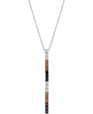 Le Vian Chocolate Layer Cake Blackberry Diamonds, Chocolate Diamonds & Nude Diamonds 18" Pendant Necklace (1 ct. t.w.) in 14k Rose, Yellow or White Go